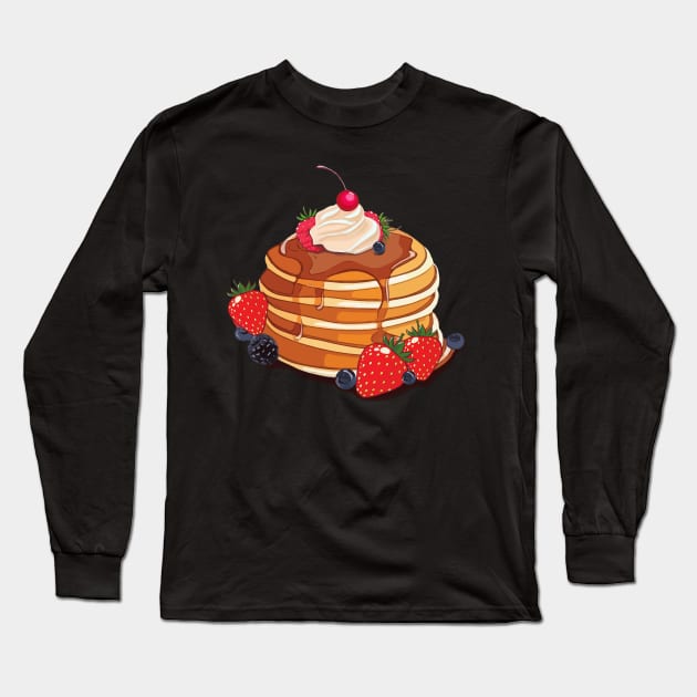 pancakes, kawaii, cream Long Sleeve T-Shirt by Collagedream